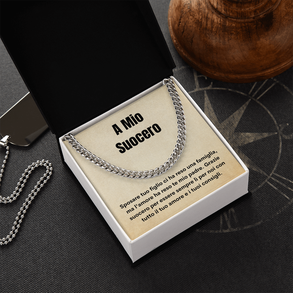 Suocero Collana Regalo Italian Father-In-Law Chain Necklace Card