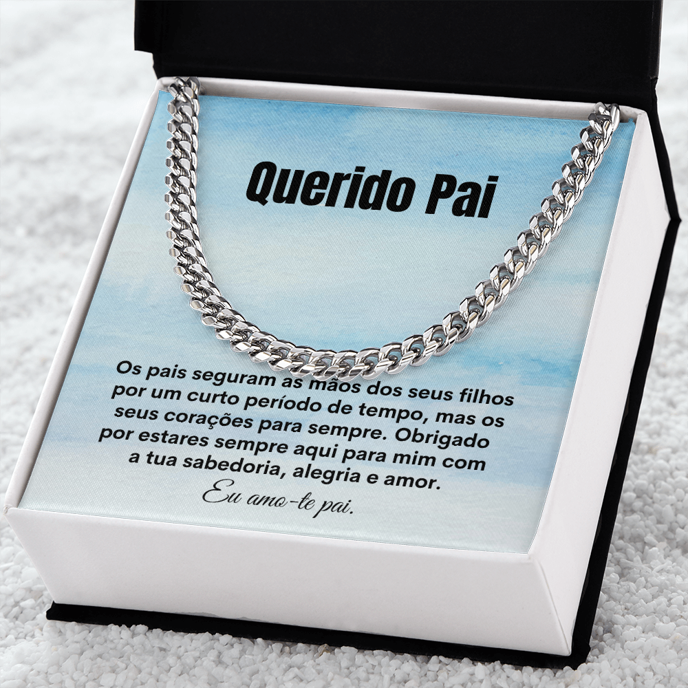 Querido Pai Colar Present Portuguese Father Necklace Card