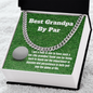 Golfing Grandpa Message Card Necklace Golf Grandfather Gift