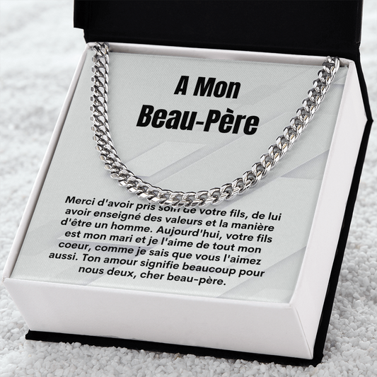 Beau-Père Collier Cadeau French Father-In-Law Chain Necklace Card