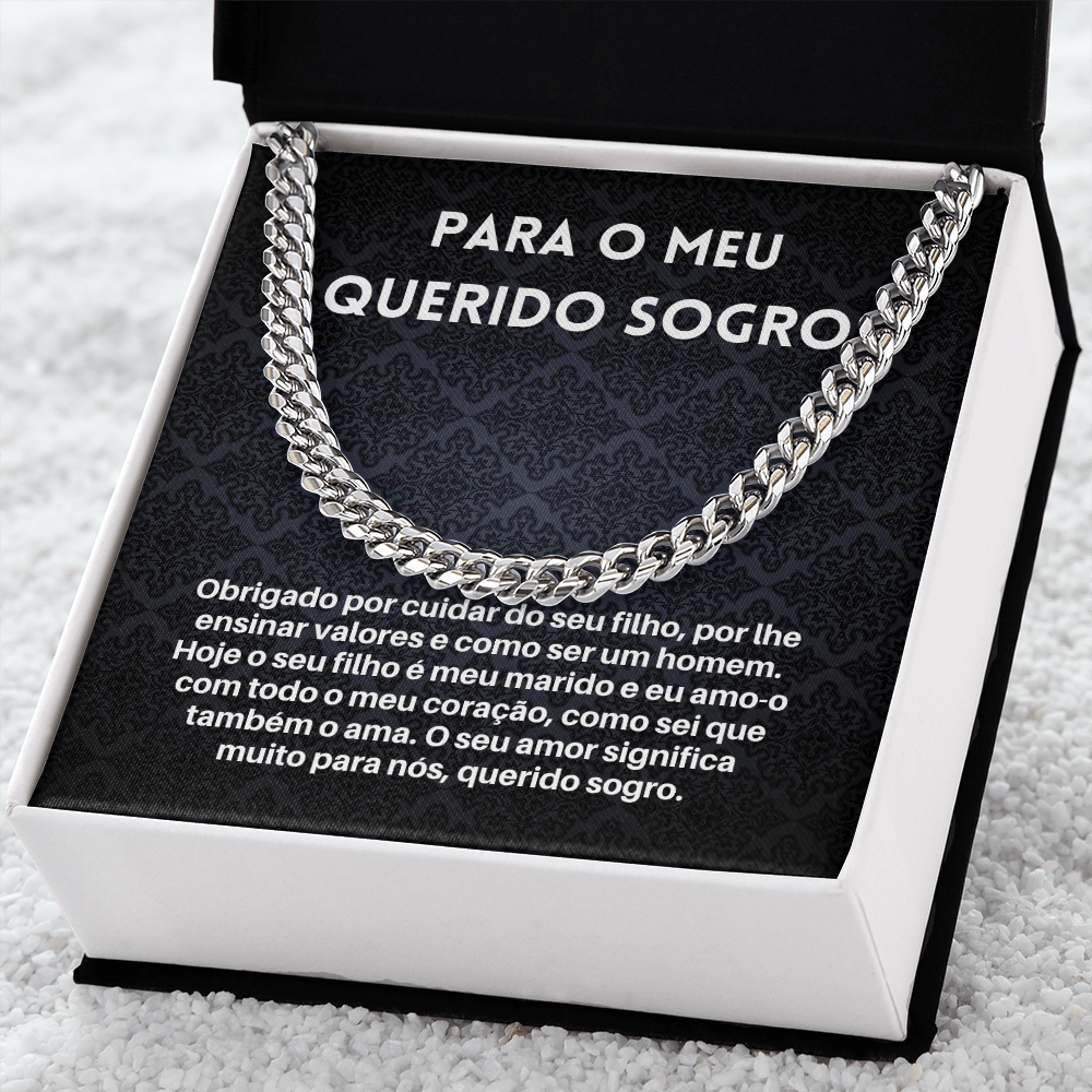 Querido Sogro Colar Presente Portuguese Father-In-Law Necklace Gift