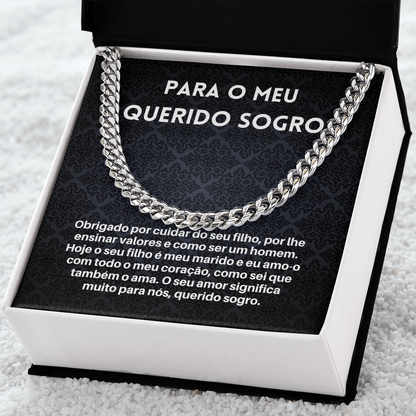 Querido Sogro Colar Presente Portuguese Father-In-Law Necklace Gift