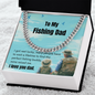 Fishing Dad Message Card Necklace Fishing Father Gift