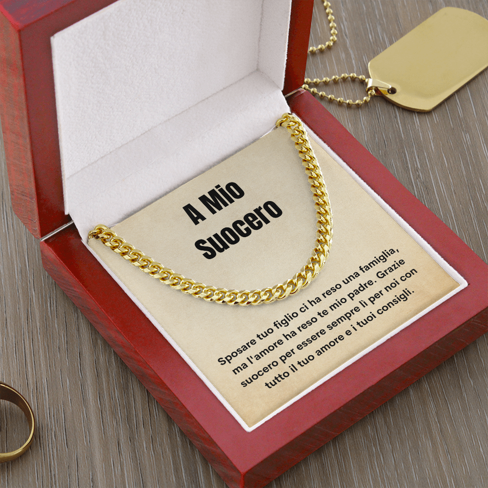 Suocero Collana Regalo Italian Father-In-Law Chain Necklace Card