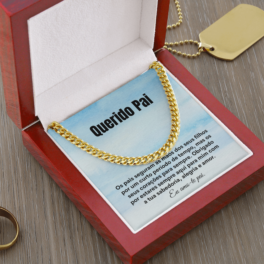 Querido Pai Colar Present Portuguese Father Necklace Card