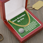 Golfing Grandpa Message Card Necklace Golf Grandfather Gift