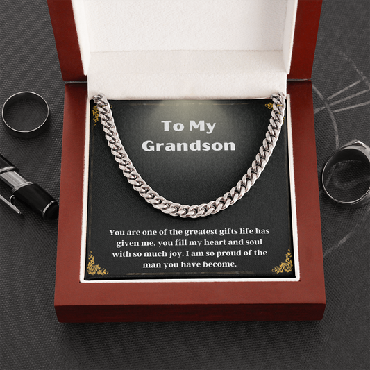Grandson Chain Gift From Grandpa Message Card