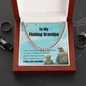 Fishing Grandpa Message Card Necklace Fishing Grandfather Gift