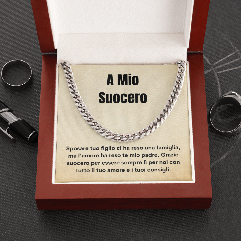 Suocero Collana Regalo Italian Father-In-Law Chain Necklace Card