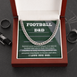 Football Dad Message Card Chain Necklace Football Lover Gift