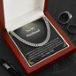Husband Cuban Link Chain Necklace Present By Wife