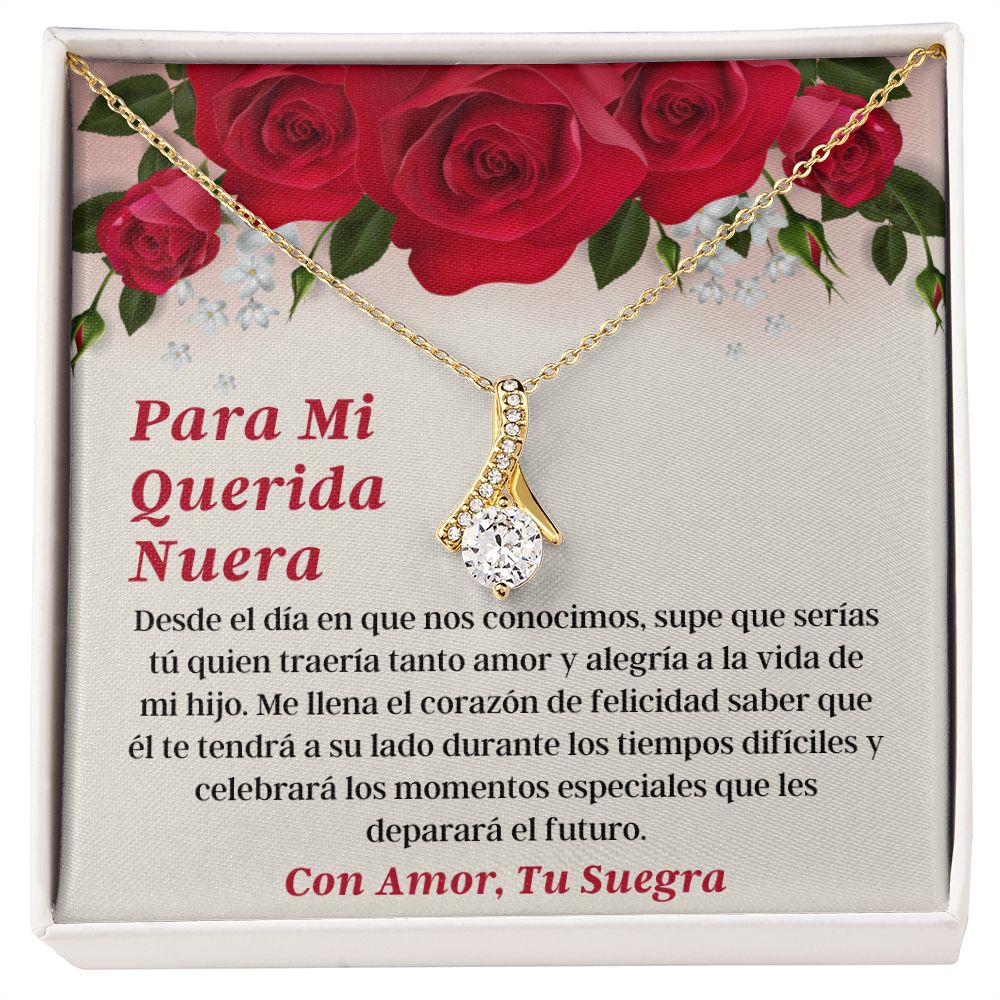 Querida Nuera Collar Con Tarjeta Latina Daughter-In-Law Necklace Gift