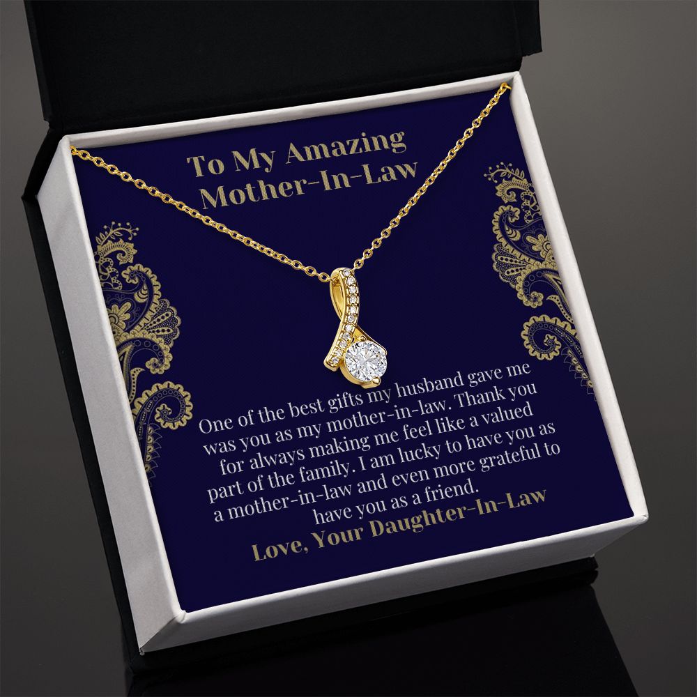 Mother-In-Law Necklace Card Gift From Daughter-In-Law