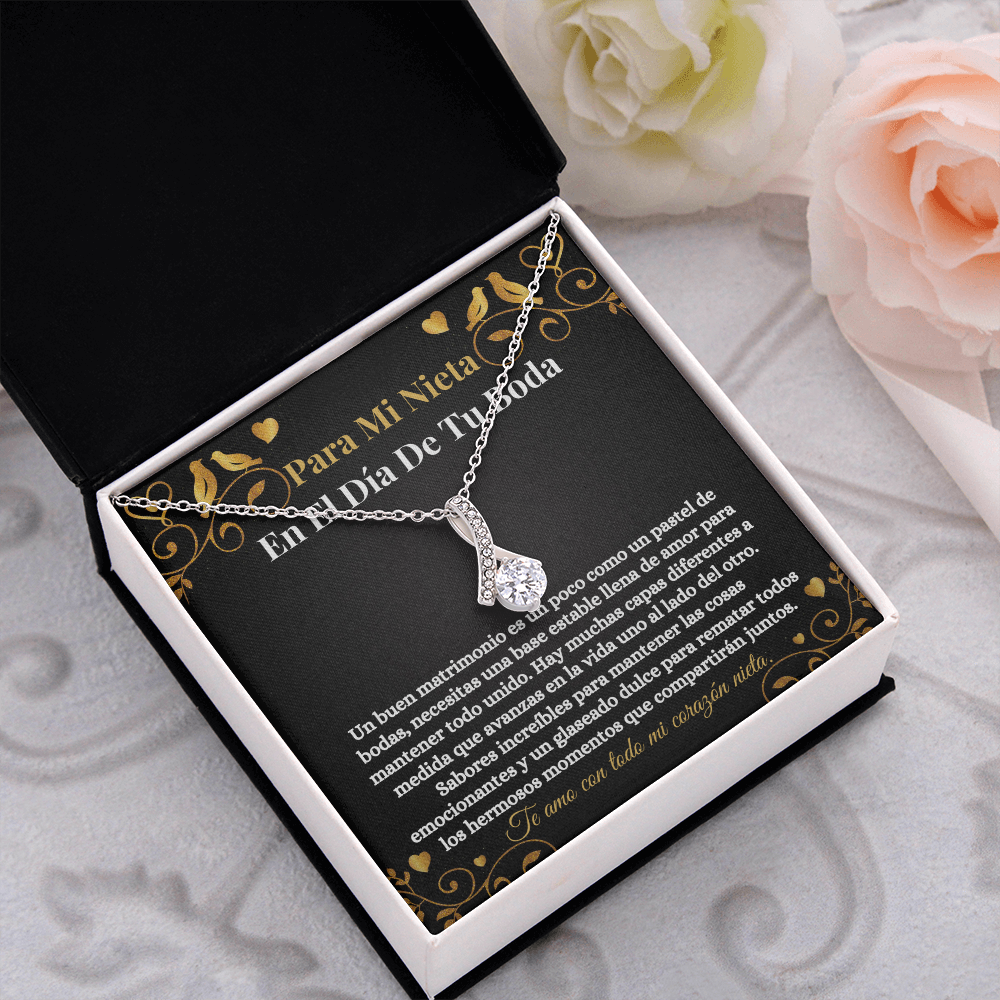 Nieta Boda Regalo Collar Spanish Granddaughter Bride Necklace Card