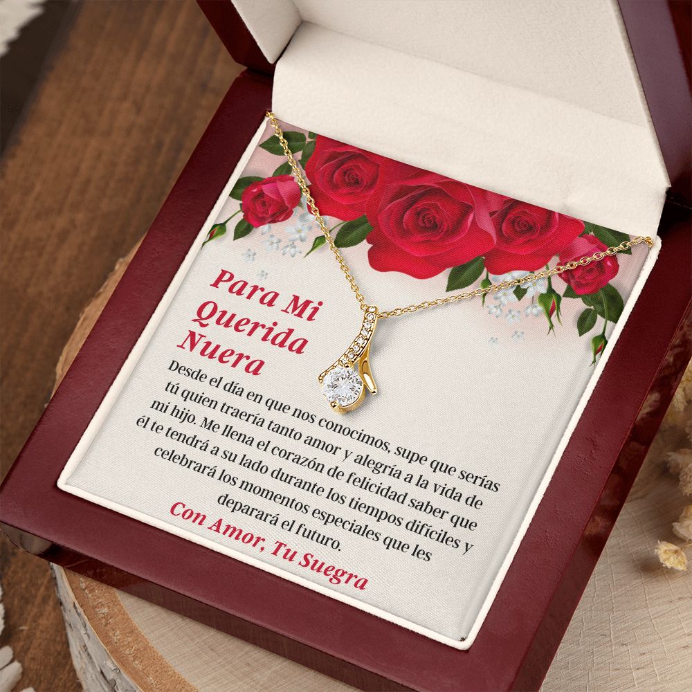 Querida Nuera Collar Con Tarjeta Latina Daughter-In-Law Necklace Gift