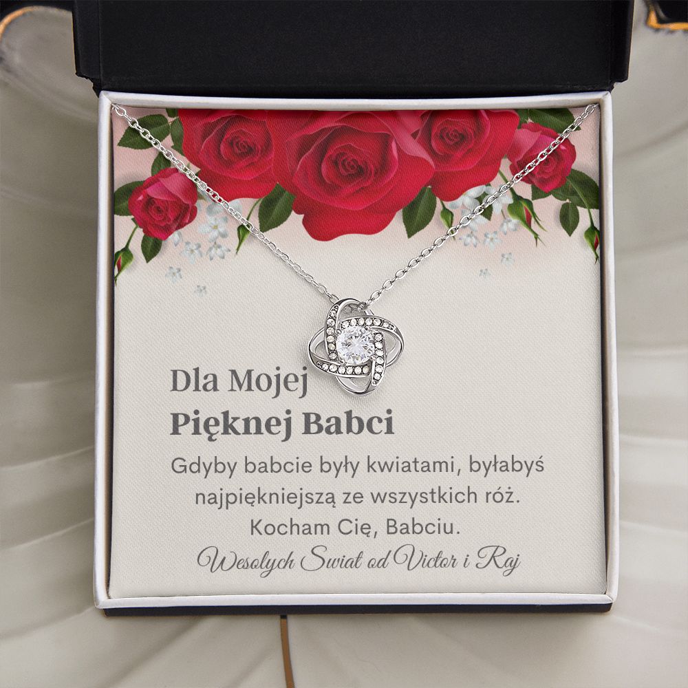 Pięknej Babci Naszyjnik Tarjeta de joyería de abuela polaca para Lucyna