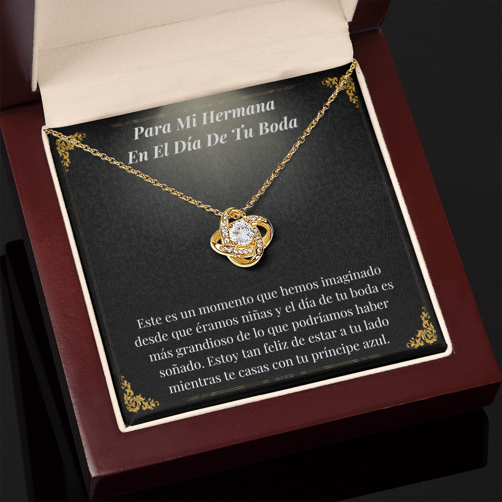 Hermana Boda Regalo Collar Spanish Sister Wedding Necklace Card