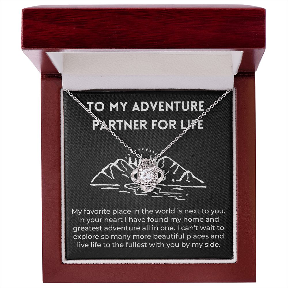 Adventure Partner Travel Wife Girlfriend Message Card Necklace Gift