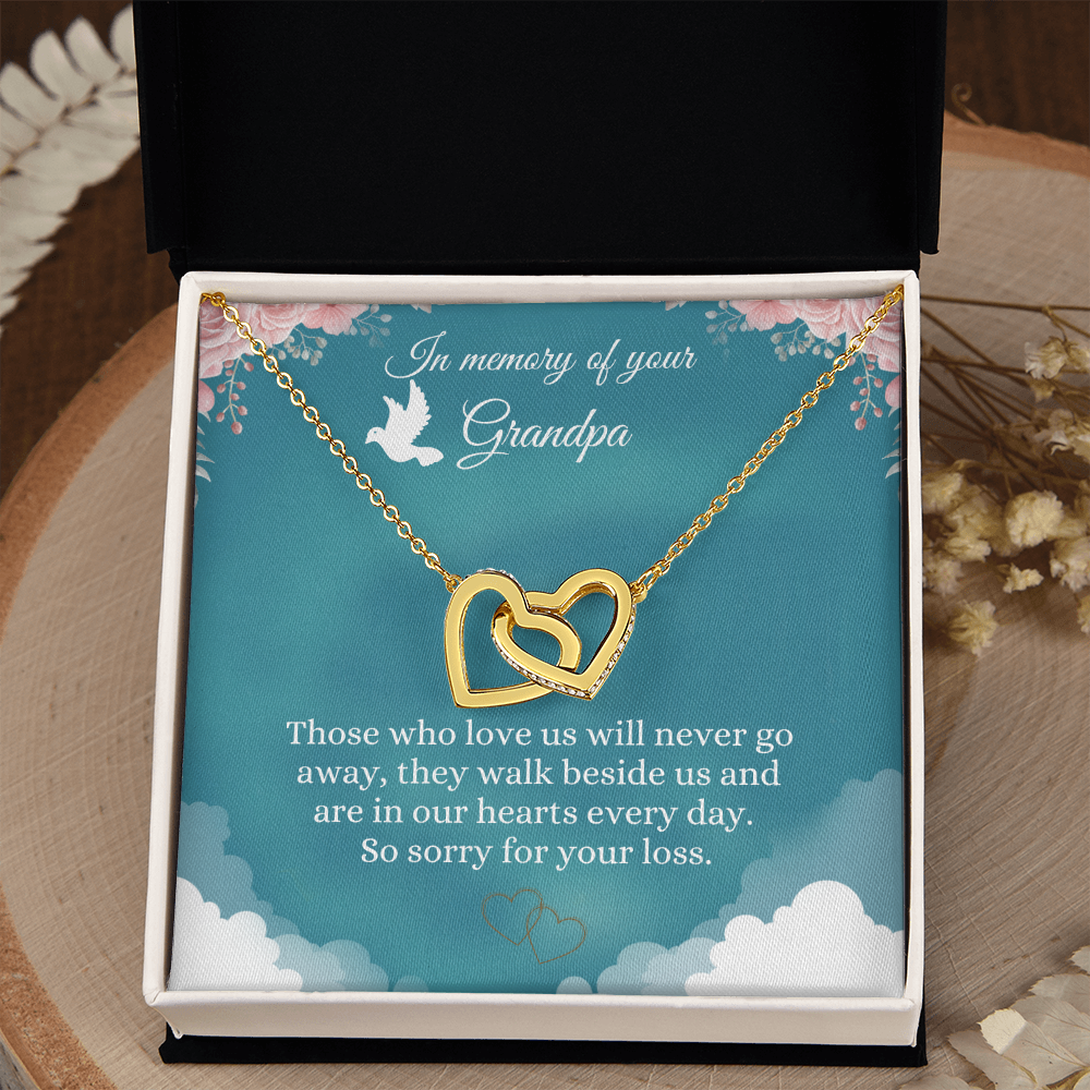 Grandpa Memorial Necklace Card Gift Grandfather Loss Jewelry Gift