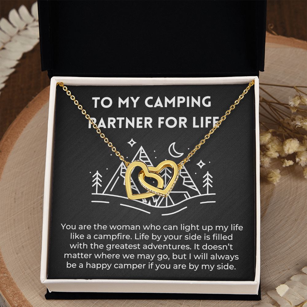 Camping Partner Wife Girlfriend Message Card Necklace Gift
