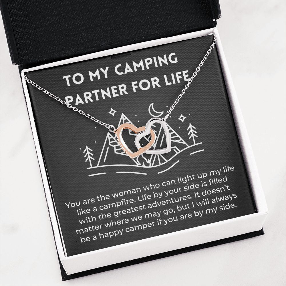 Camping Partner Wife Girlfriend Message Card Necklace Gift