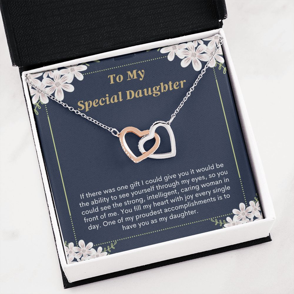 Special Daughter Sweet Message Card Necklace Gift