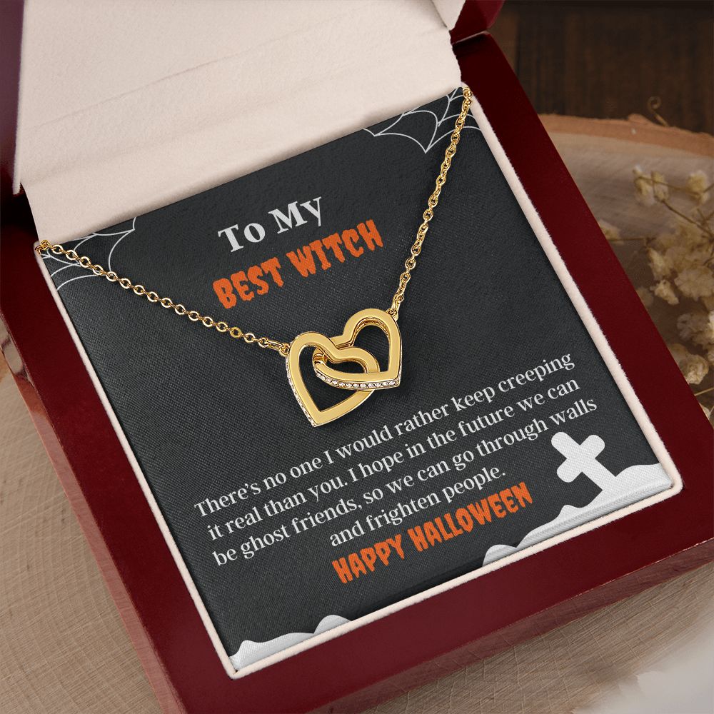 Best Witch Cute Friend Halloween Necklace Card Gift