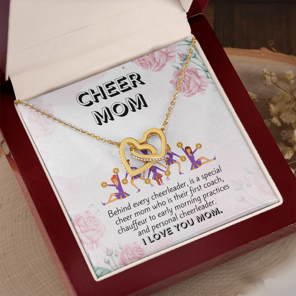 Cheer Mom Necklace Card Cheerleader Mother Gift