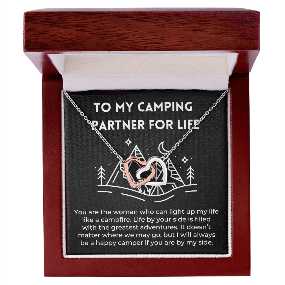 Camping Partner Wife Girlfriend Message Card Necklace Gift