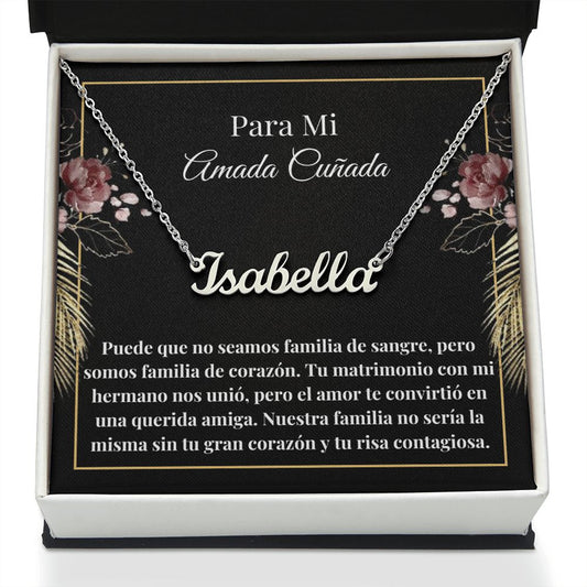 Cuñada Collar Con Nombre Spanish Sister-In-Law Custom Name Necklace