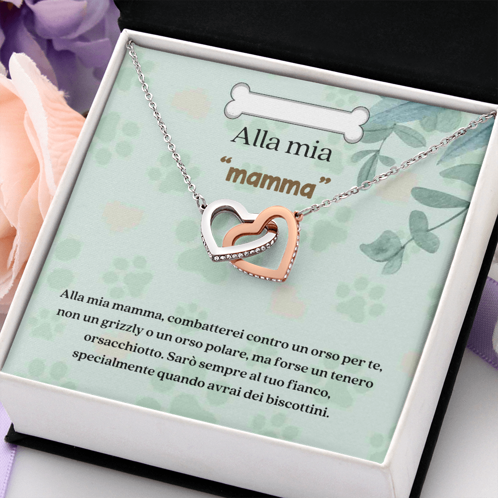 Mamma Collana Regalo Italian Dog Mom Message Card Necklace – love