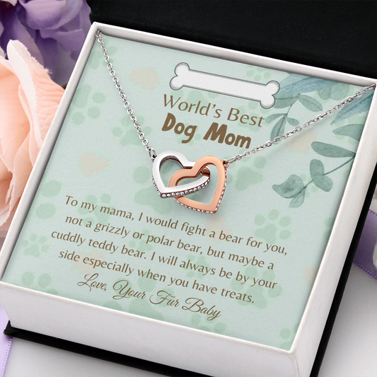 World's Best Dog Mom Necklace Card Gift From Fur Baby