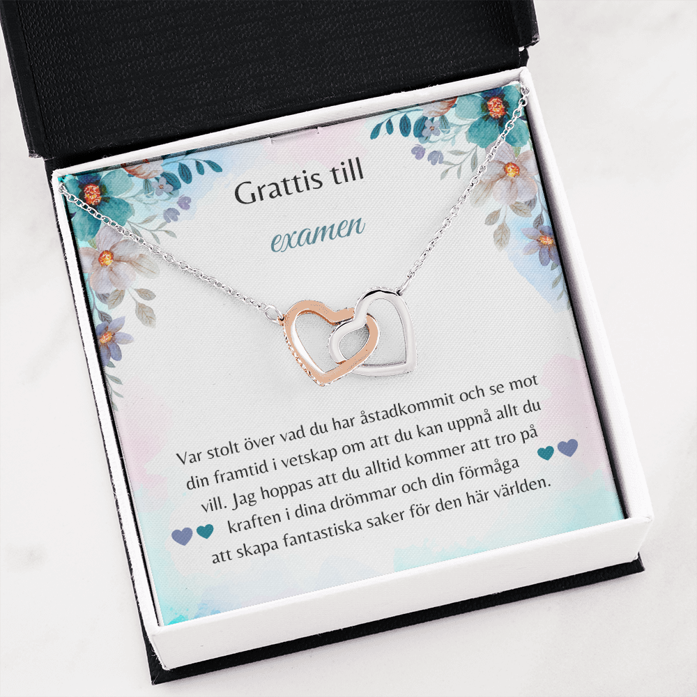 Grattis till examen Halsband Swedish Graduation Necklace Card