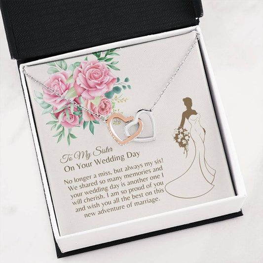 sister wedding necklace card