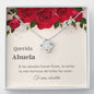 querida abuela frase, bling Latina Grandma, message card necklace