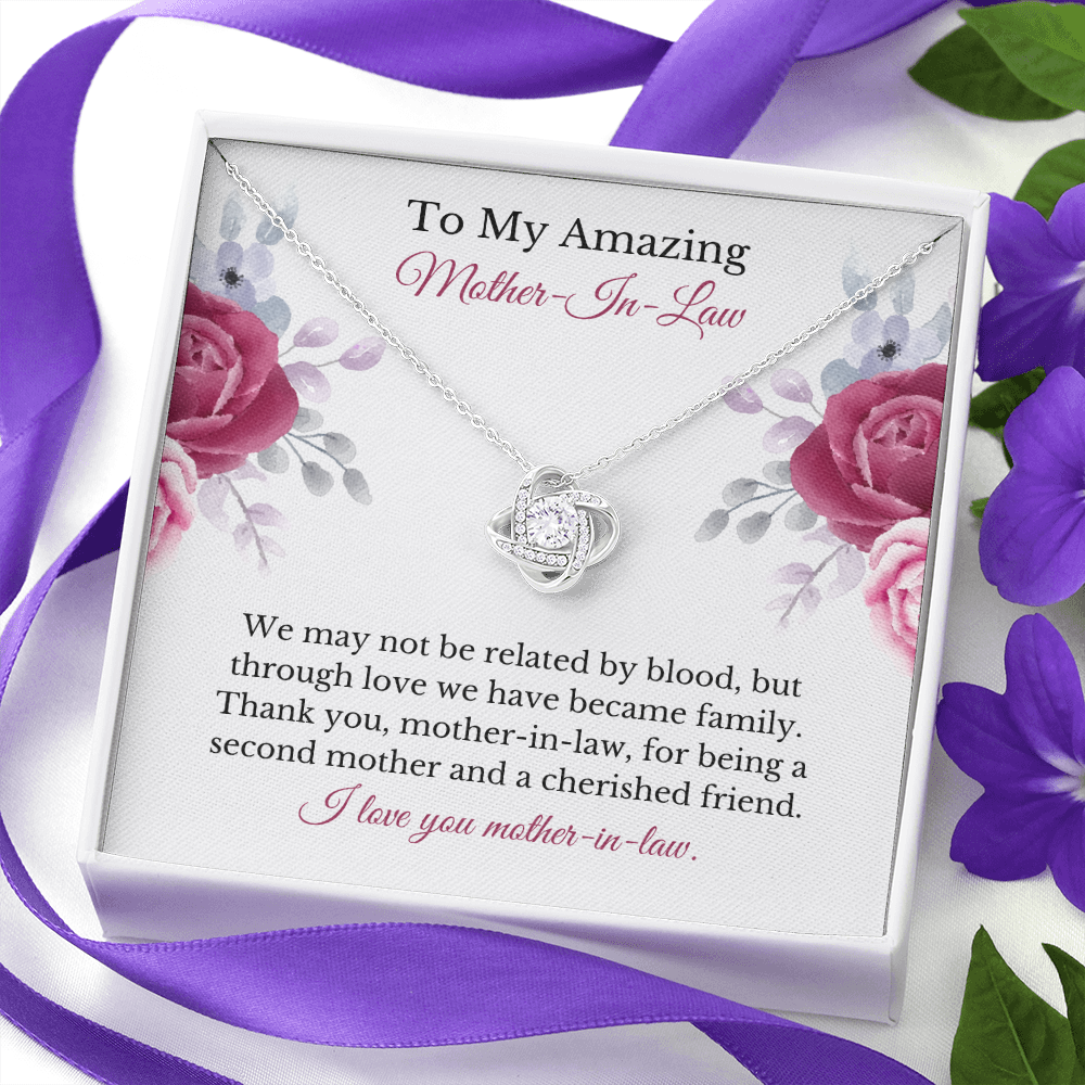 Amazing Mother-In-Law Card Love Knot Necklace