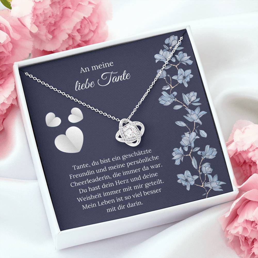 tante necklace gift, bling aunt jewellery, German gift