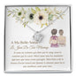 French sister message card necklace