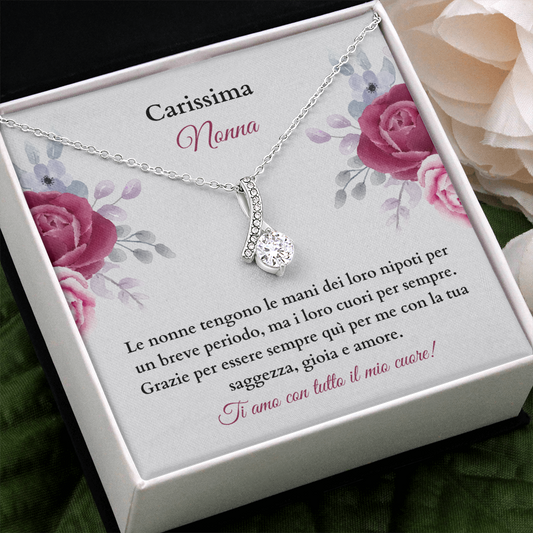 Carissima Nonna Collana Italian Grandmother Necklace Card Gift