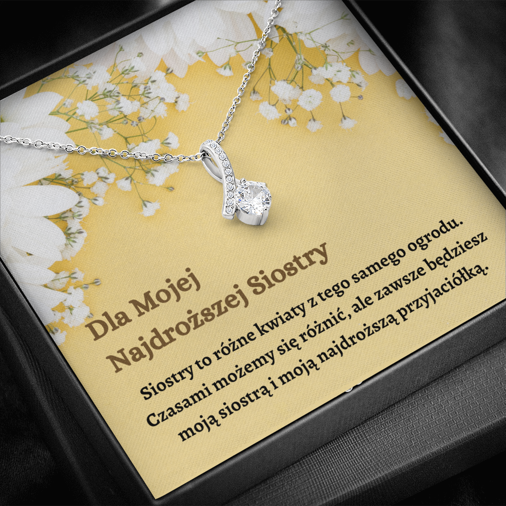 Najdroższej Siostry Naszyjnik Polish Sister Necklace Gift