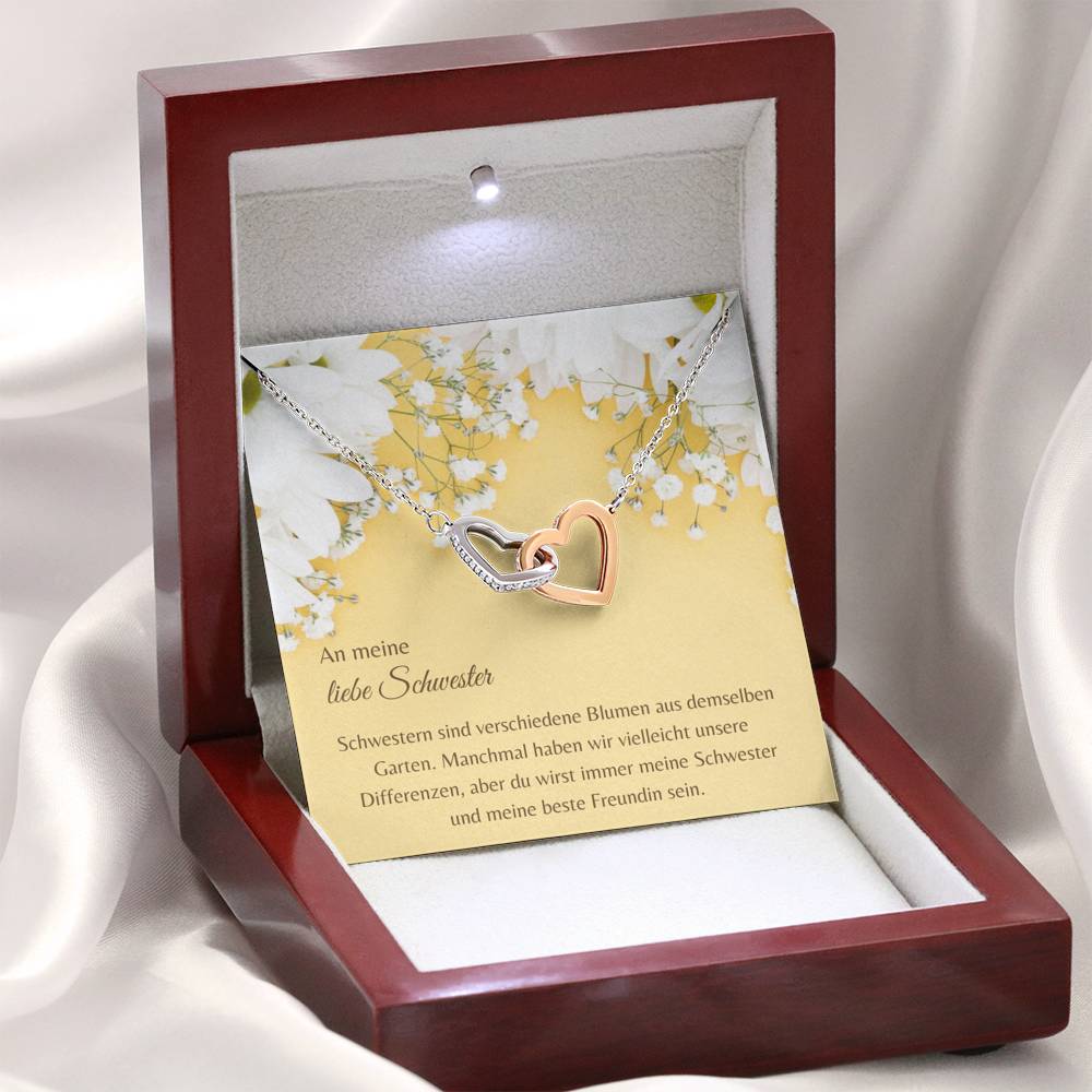 jewellery box with light, German Sister gift, pretty necklace