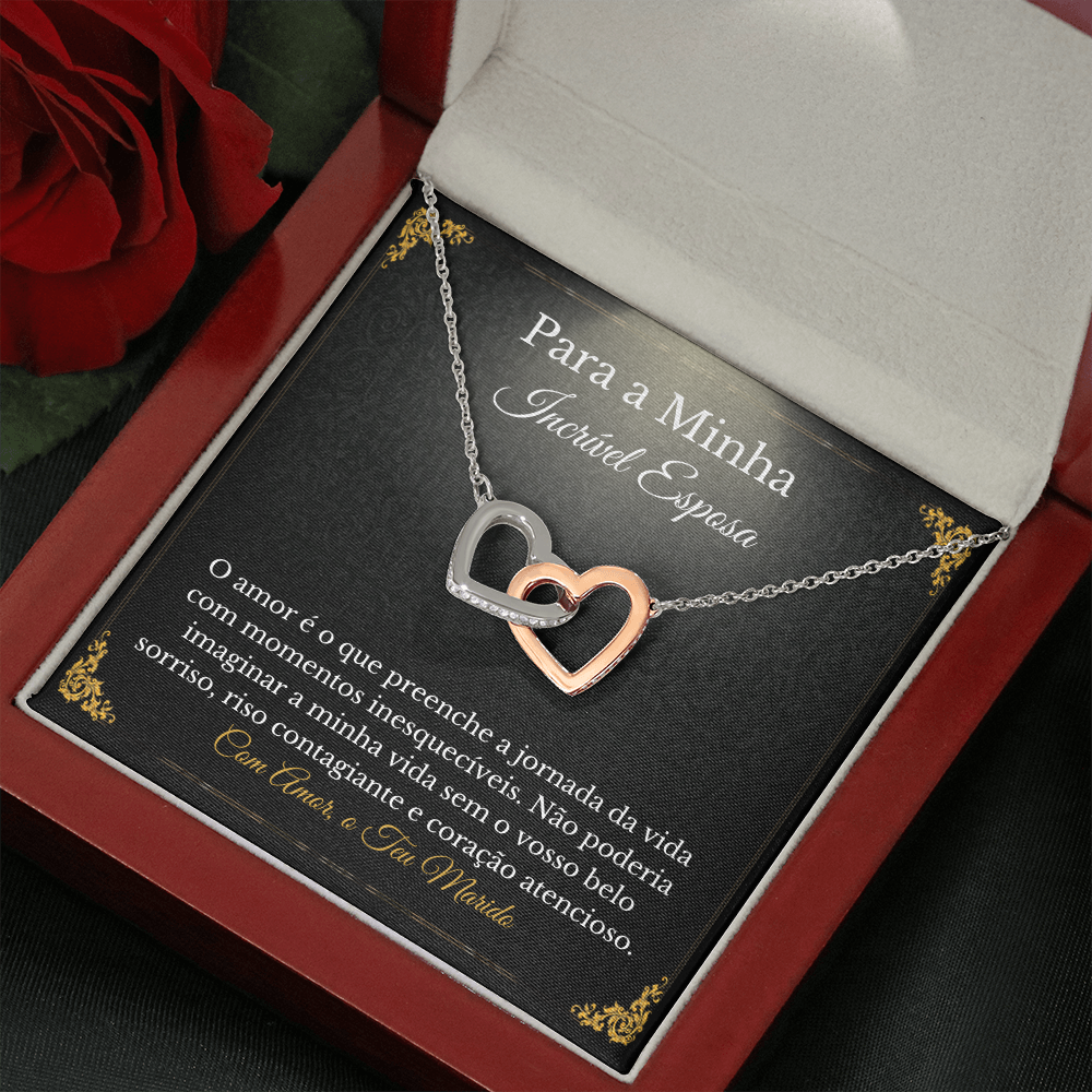 Esposa Colar Presente Portuguese Wife Necklace Card