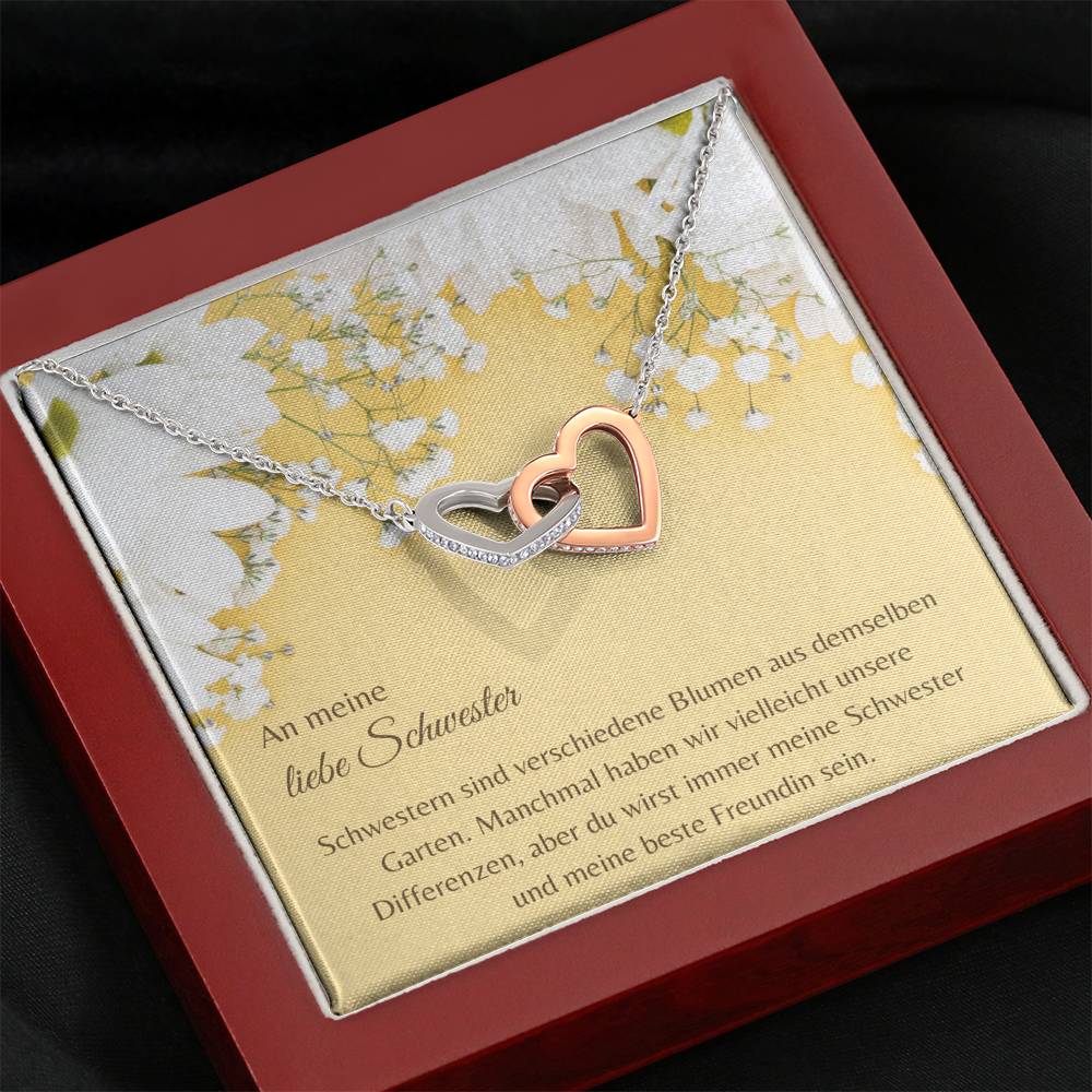 mahogany necklace box, German necklaces, Schwester card