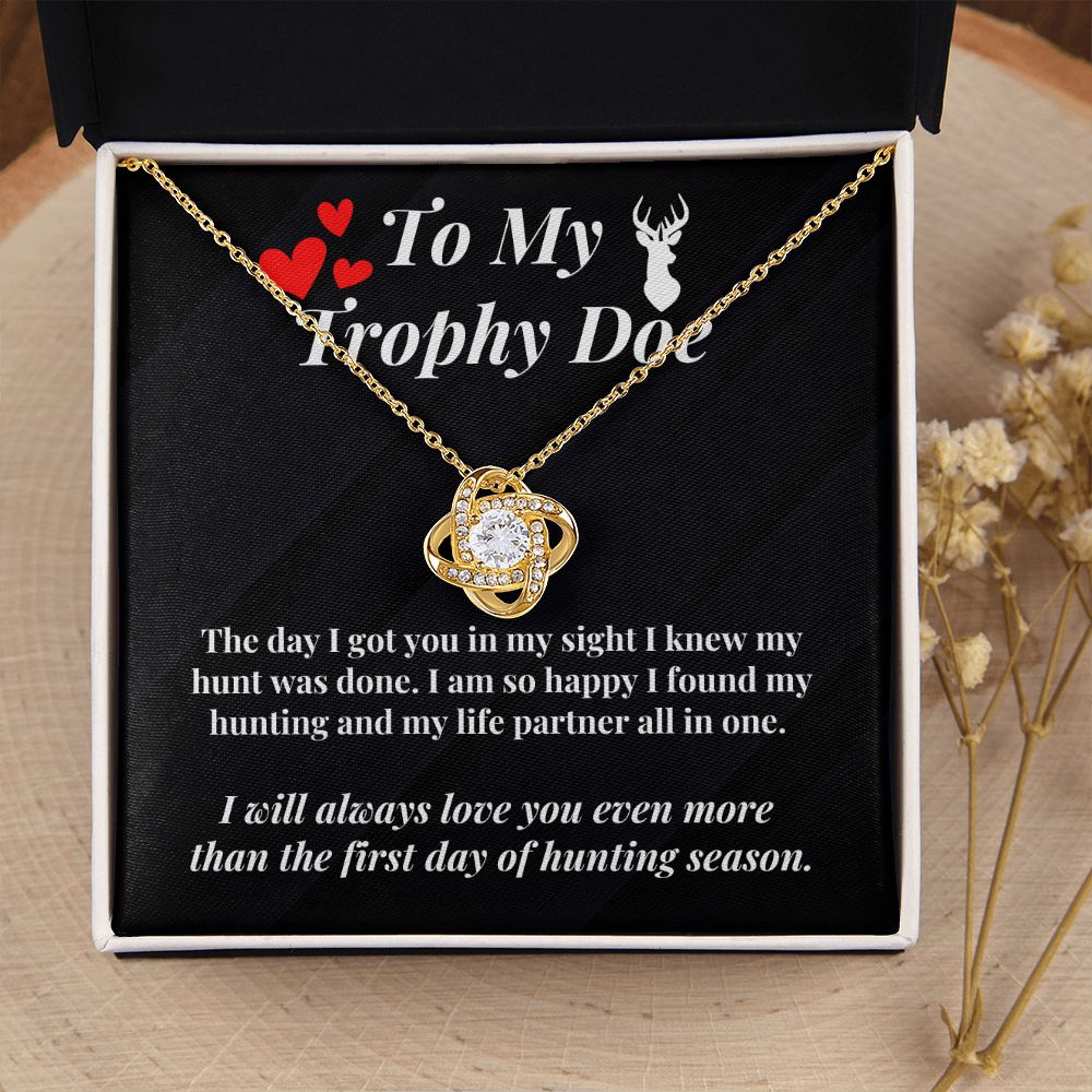 Hunter Wife Girlfriend Message Card Necklace Hunting Gift