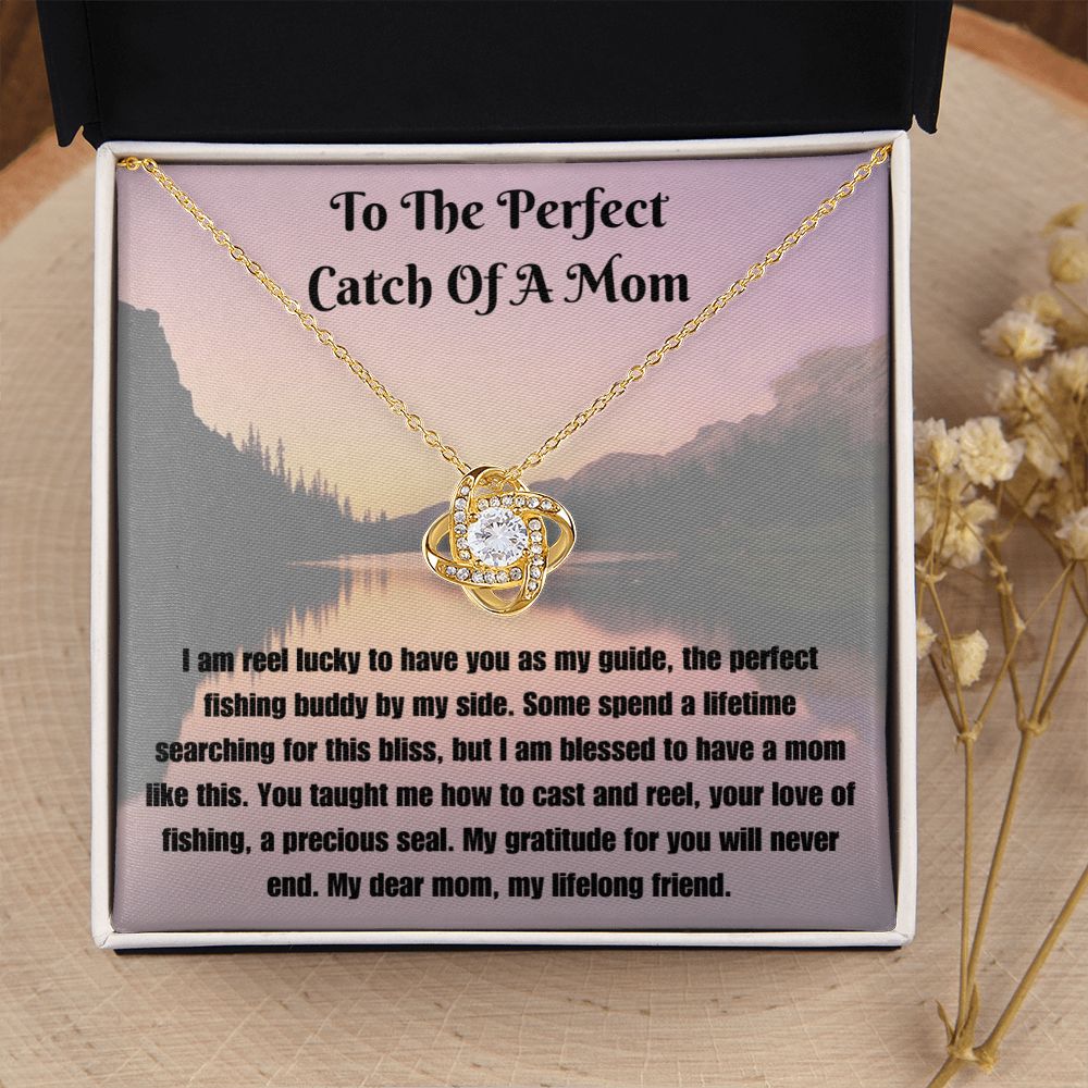 Fishing Mom Necklace Card Gift Fisherwoman Mother Jewelry