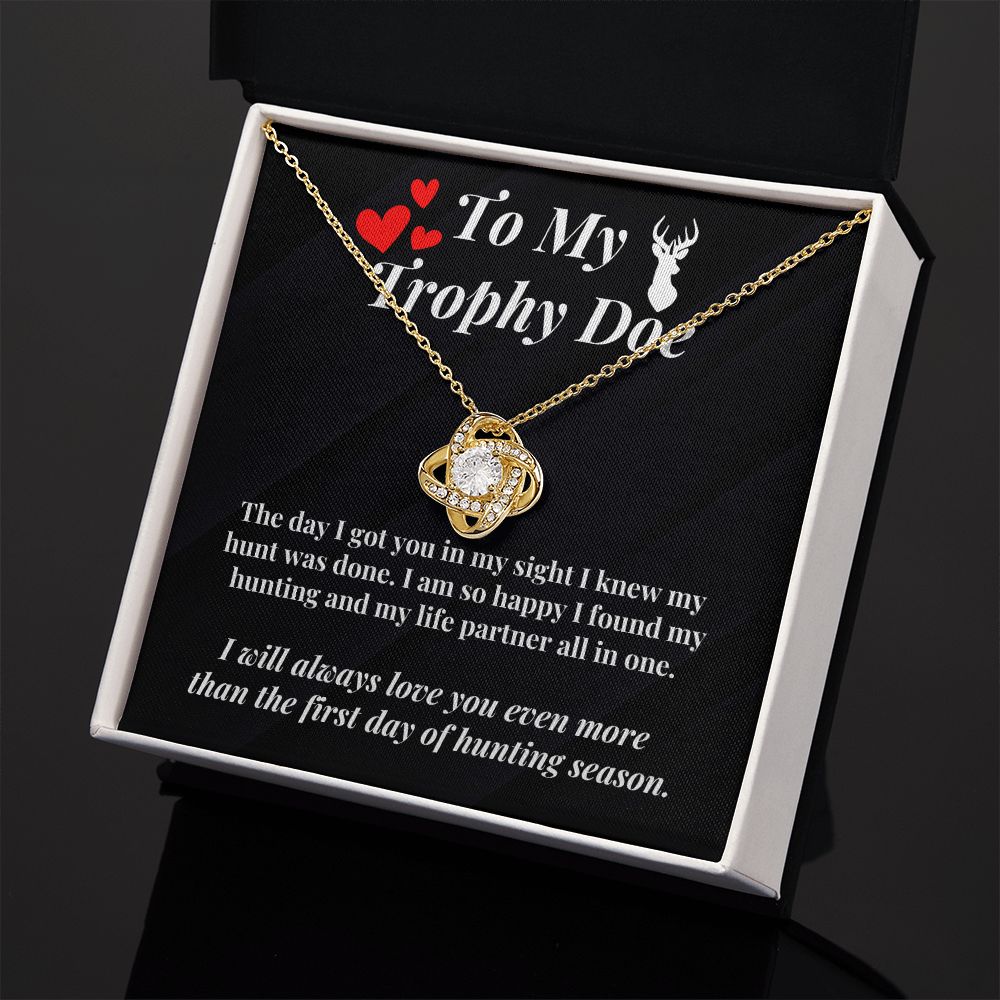 Hunter Wife Girlfriend Message Card Necklace Hunting Gift
