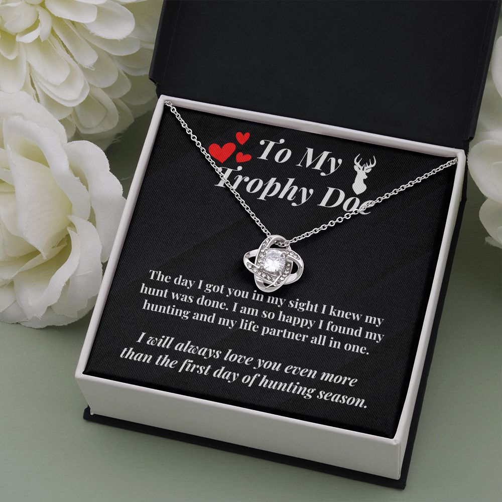Hunter Wife Girlfriend Message Card Necklace Hunting Gift