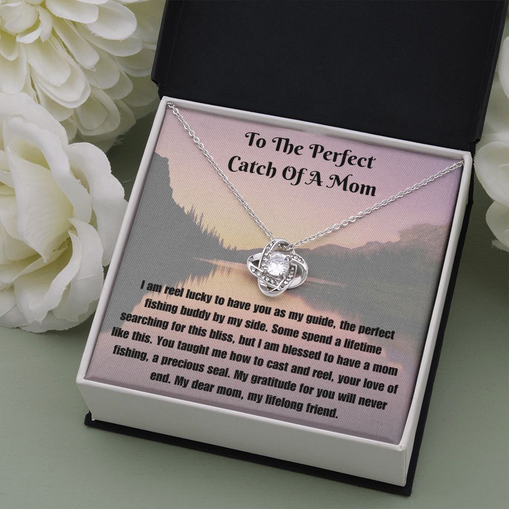 Fishing Mom Necklace Card Gift Fisherwoman Mother Jewelry