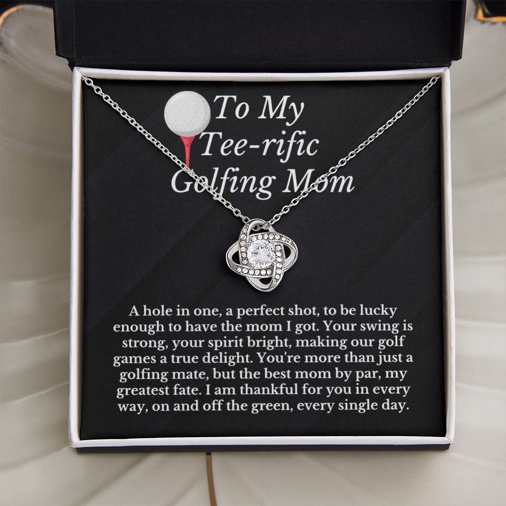 Tee-rific Golfing Mom Necklace Card Golf Lover Gift