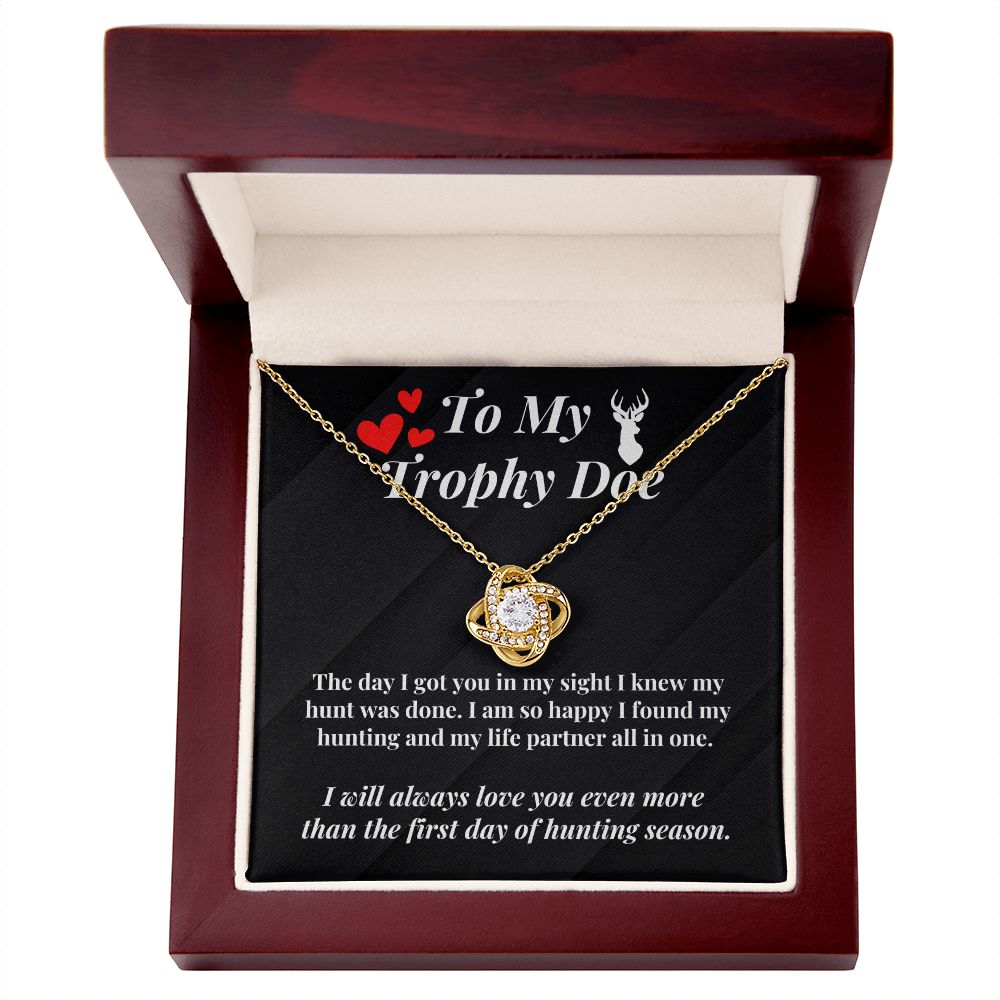 Hunter Wife Girlfriend Message Card Necklace Hunting Gift